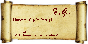 Hantz Györgyi névjegykártya